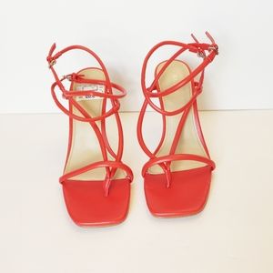 Guess Bilma Strappy Red Heels Size 9 Medium Women's Designer Shoes